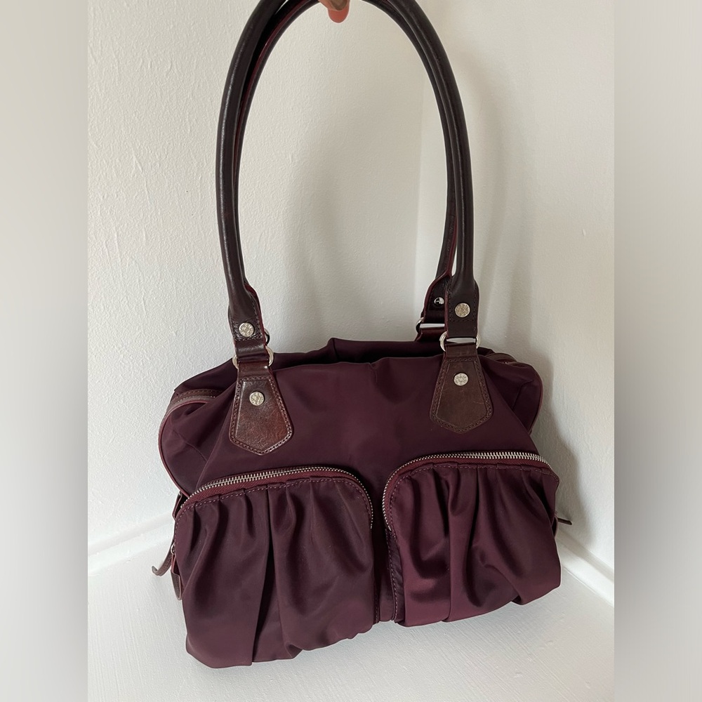 MZ Wallace Jane Nylon Leather Details Shoulder Handle Bag Tote Women